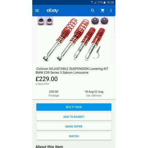 E39 coilovers