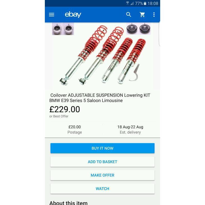 E39 coilovers