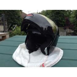 Black motorcycle helmet
