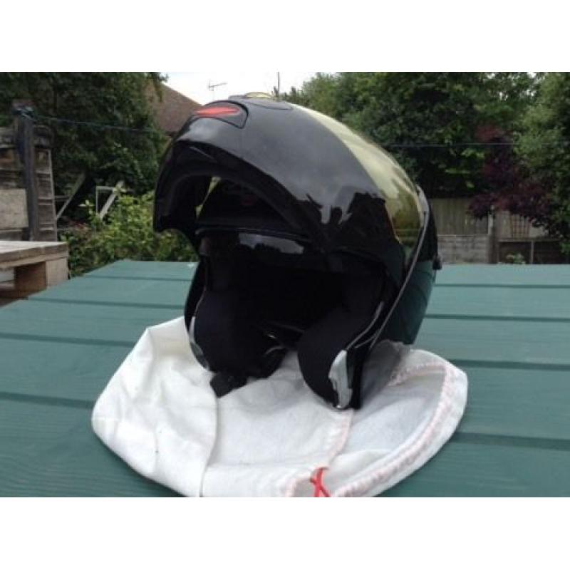 Black motorcycle helmet