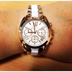 Michael kors MK5907 rose gold and white mini Bradshaw watch
