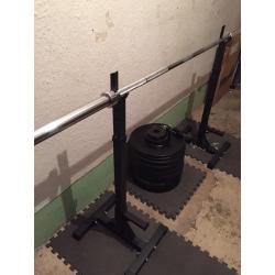 Rogue Fitness 90kg Bumper Plate Set, Olympic Bar, Squat Rack, Change Plates (Crossfit Weightlifting)