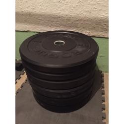 Rogue Fitness 90kg Bumper Plate Set, Olympic Bar, Squat Rack, Change Plates (Crossfit Weightlifting)