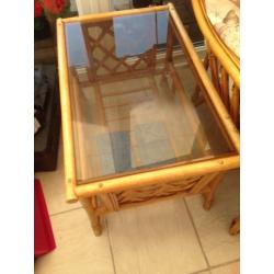 Cane conservatory 3 piece set