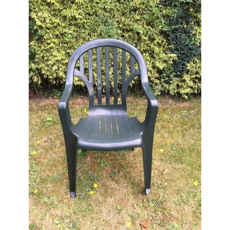 6 Green Plastic Armchairs for Sale