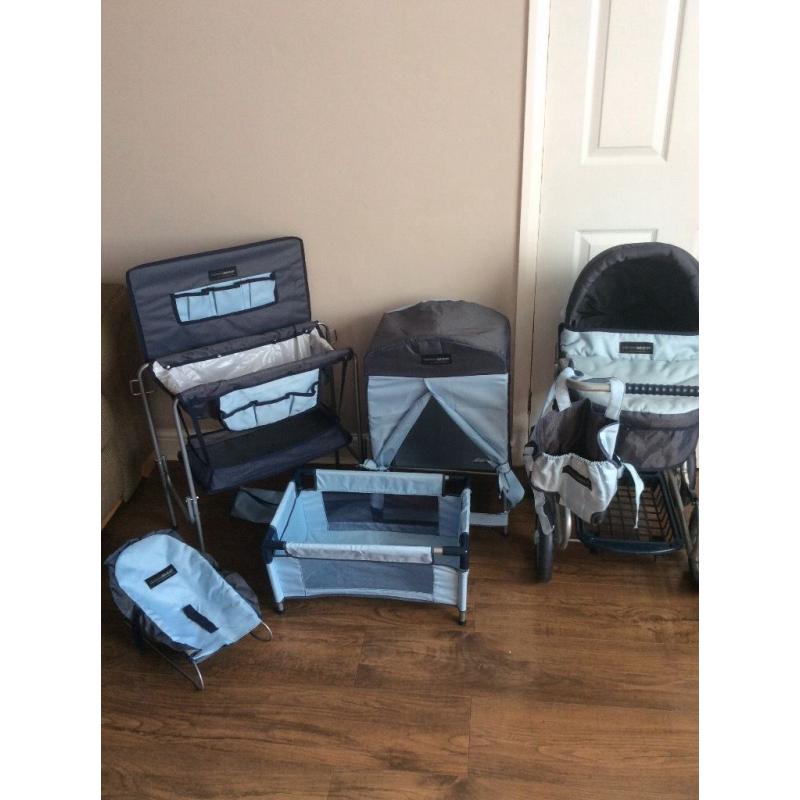Mamas and papas toy baby set and Pram.