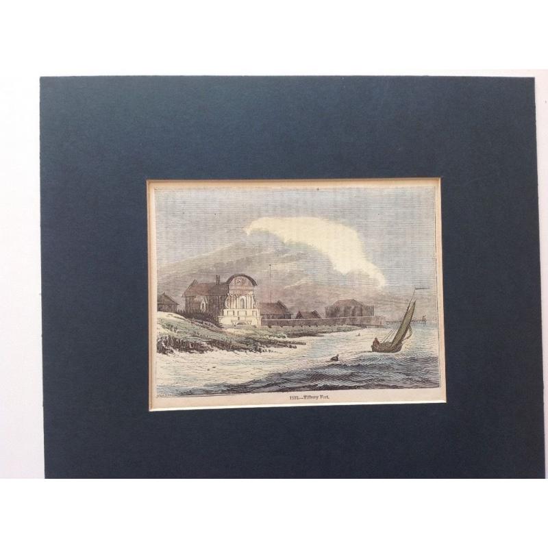 Old coloured print of Tilbury Fort Essex