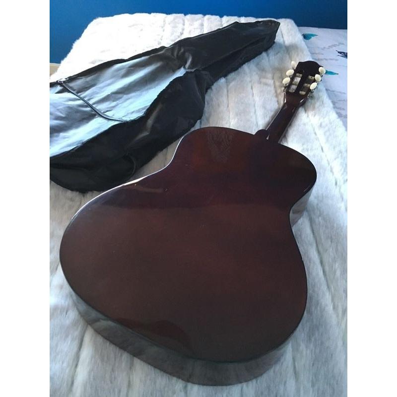 Small acoustic guitar and case