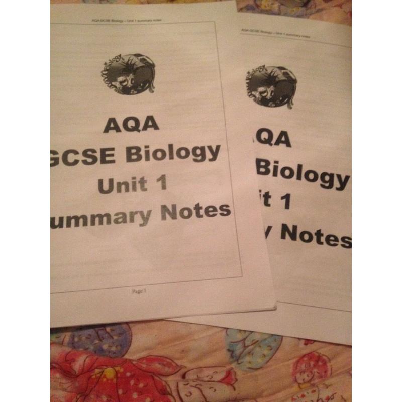 GCSE revision Biology unit 1