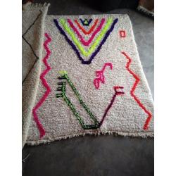 Authentic Handmade Berber Moroccan Rug 100% Wool Diamond Beni Ourain