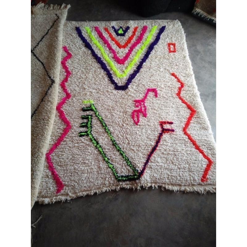 Authentic Handmade Berber Moroccan Rug 100% Wool Diamond Beni Ourain