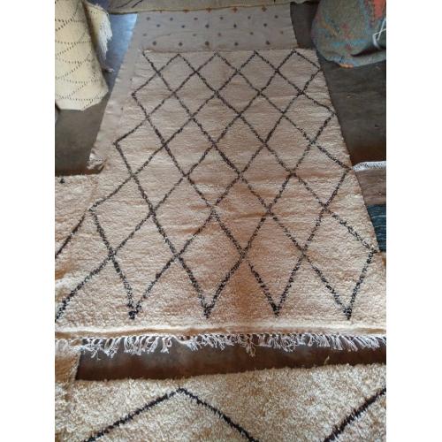 Authentic Handmade Berber Moroccan Rug 100% Wool Diamond Beni Ourain