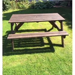 Wooden garden picnic bench seat table chair set patio furniture party diy large sturdy