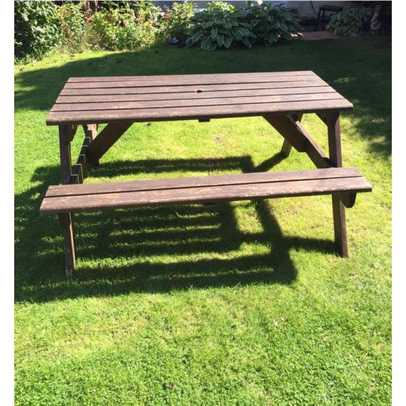 Wooden garden picnic bench seat table chair set patio furniture party diy large sturdy