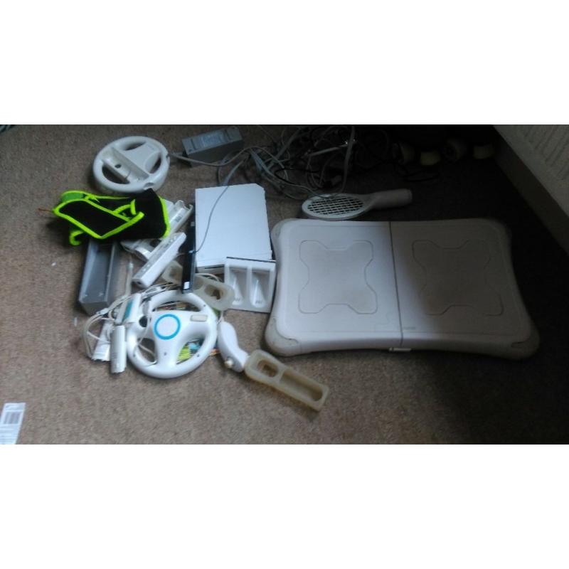 wii fit games consoller, woth controllers, racket,wheel COLLECTION ONLY