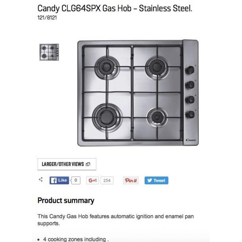 KITCHEN APPLIANCES 5 MONTHS OLD COOKER GAS HOB AND COOKER HOOD