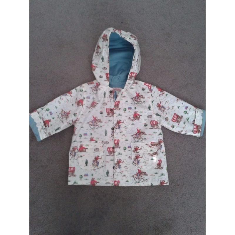 Cowboy themed Raincoat by Cath Kidston , size 1-2 years