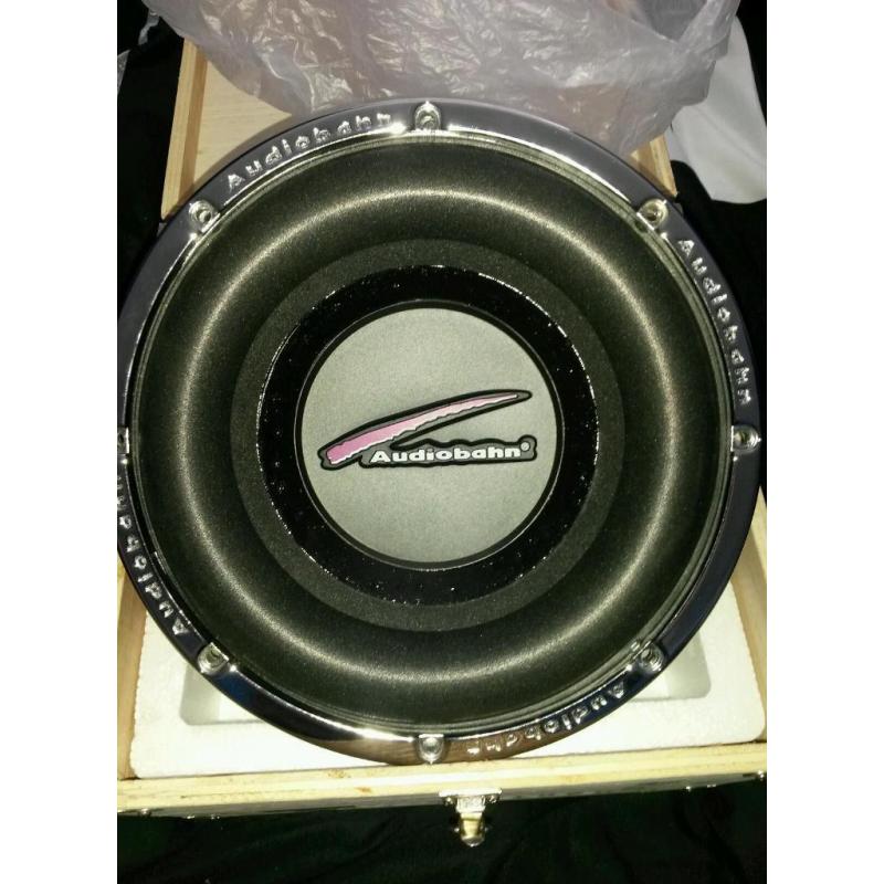 Audiobahn competition massive bass sub subwoofer with bass boxes brand new unreal