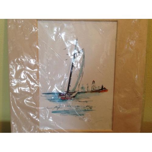 Original little watercolour signed by Elyse Wasile