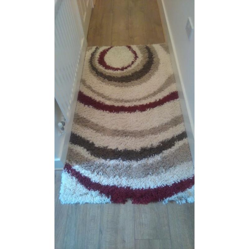 Shag pile rug. 62 inches by 33 inches