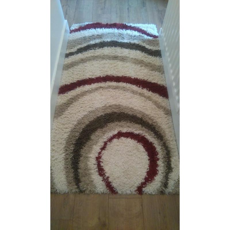 Shag pile rug. 62 inches by 33 inches