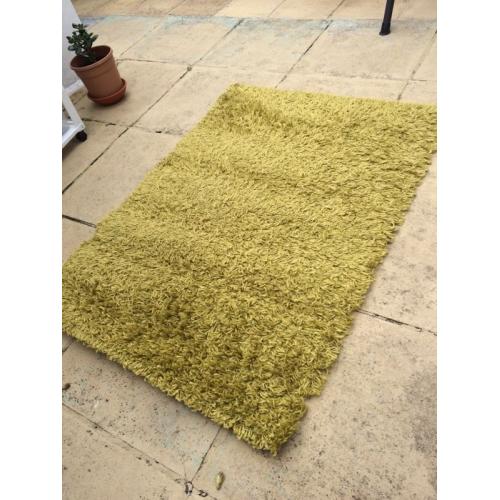 Green sparky shaggy rug
