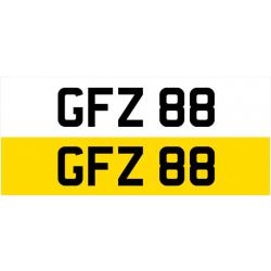 GFZ 88 Dateless Personalised Number Plate Audi BMW Ford Golf Mercedes Kia Vauxhall