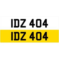IDZ 404 Dateless Personalised Number Plate Audi BMW Ford Golf Mercedes Kia Vauxhall
