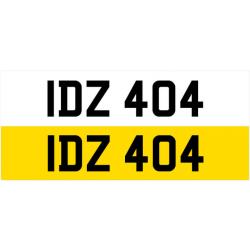 IDZ 404 Dateless Personalised Number Plate Audi BMW Ford Golf Mercedes Kia Vauxhall