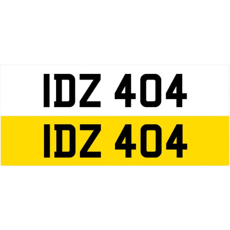IDZ 404 Dateless Personalised Number Plate Audi BMW Ford Golf Mercedes Kia Vauxhall