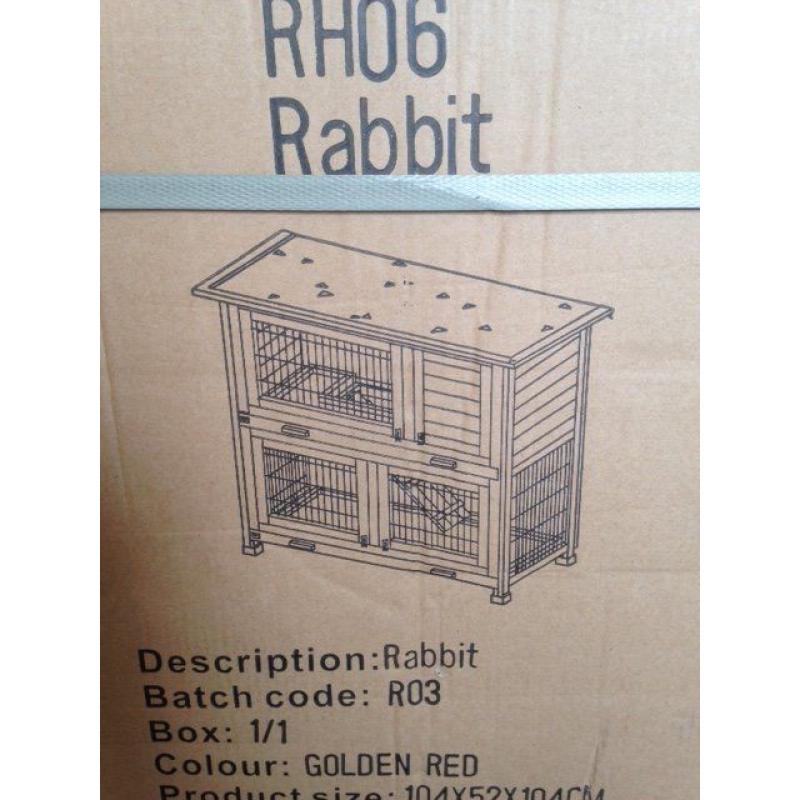Two Tier Brand New Wooden Rabbit Hutch