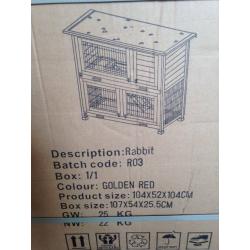 Two Tier Brand New Wooden Rabbit Hutch