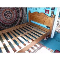 SOLID PINE STANDARD DOUBLE BED - 4' 6"