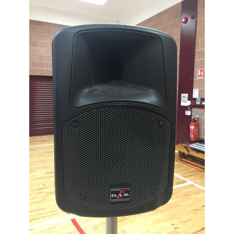 D.A.S. (DS-108) speakers with stands