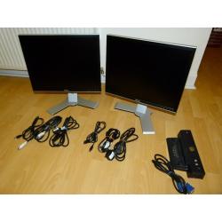 Two Dell 20.1" LCD Monitors (ULTRASHARP 2007FP - 1600x1200p)