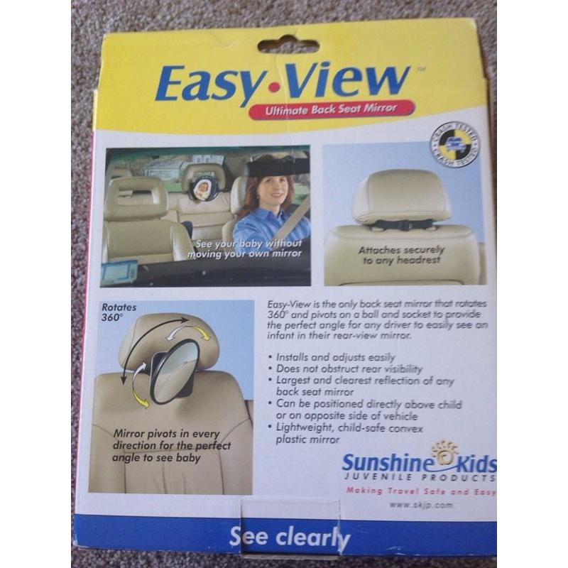 Easy view baby back seat mirror