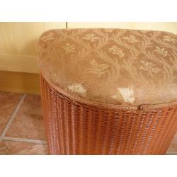 Wicker style 1950's Linen Basket for Restoration.