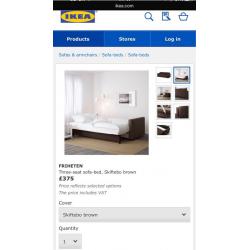 IKEA FRIHETEN SOFABED - AS NEW