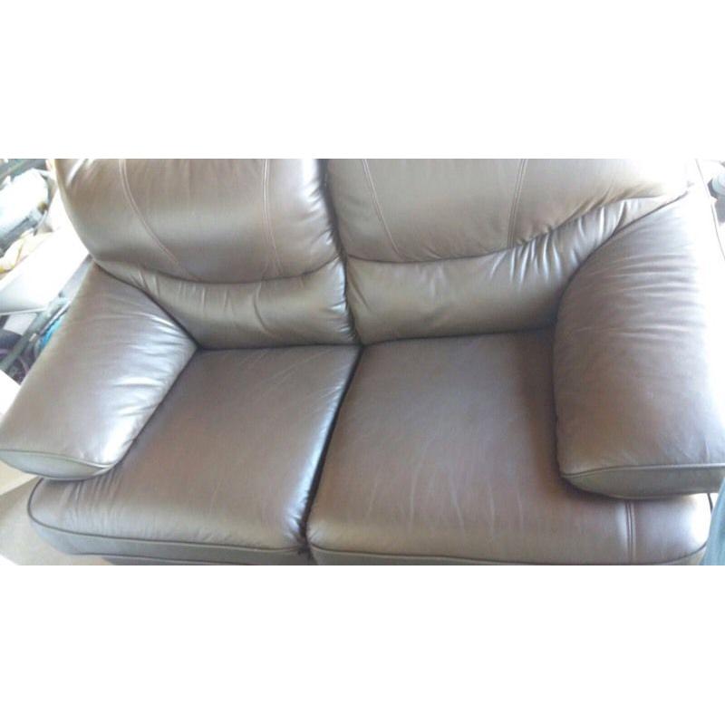 Brown Leather Two Seater