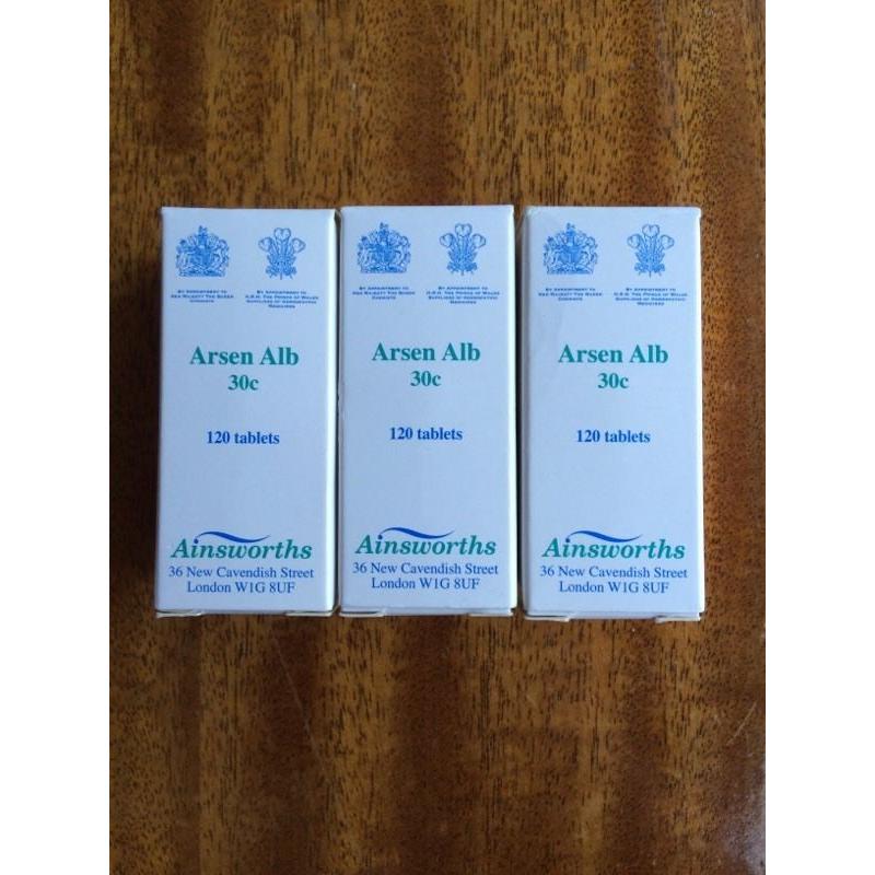 Homeopathic Medicine - Arsenicum Album 30c (3 packets of 120x tablets)