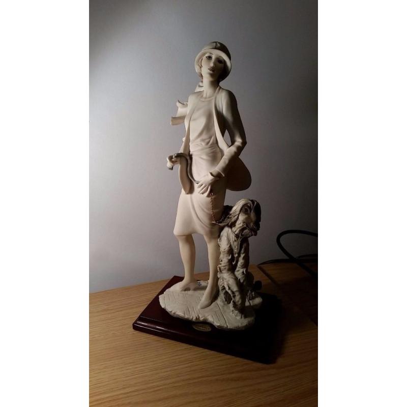Vintage Giuseppe Armani Florence TERESA Lady w/ Afghan Hound Dog 451-C Figurine