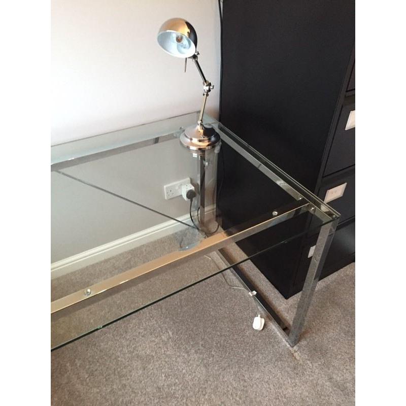 Desk Lamp and Ceiling Spotlight
