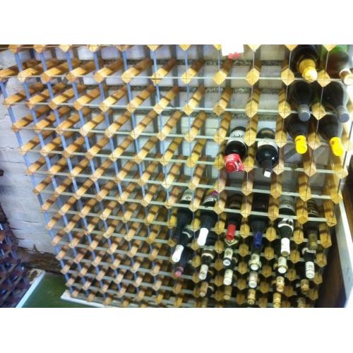 2x 72 bottle RTA wine rack in natural pine, with connector for 156 rack
