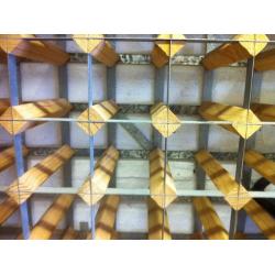 2x 72 bottle RTA wine rack in natural pine, with connector for 156 rack