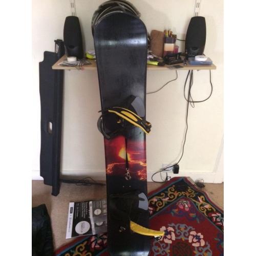 152cm snowboard binding and shoes