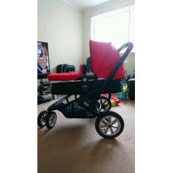 Pram/stroller with car seat and change bag