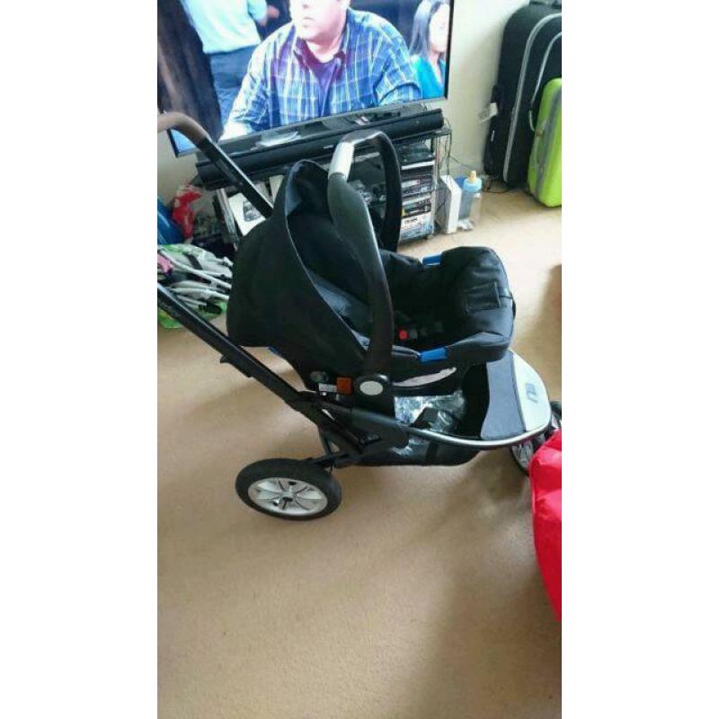 Pram/stroller with car seat and change bag