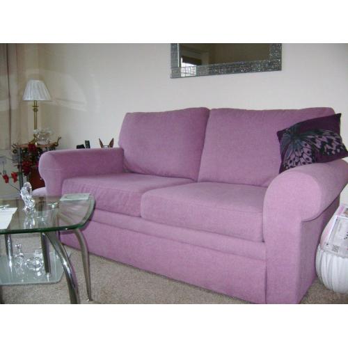 double sofa-bed, lilac, good condition.