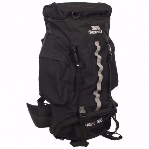 TRESPASS TREK 66 LITRE BLACK RUCKSACK *As New*