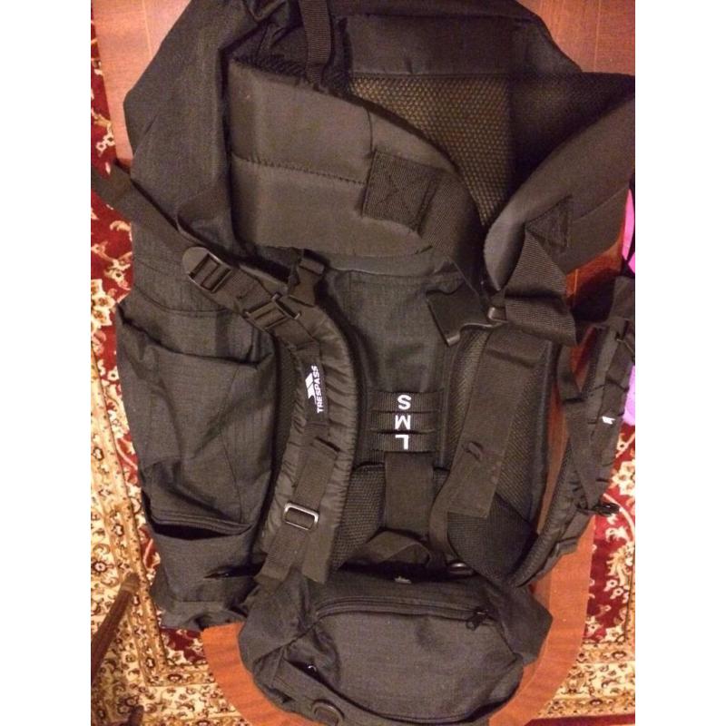 TRESPASS TREK 66 LITRE BLACK RUCKSACK *As New*